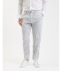Linen pinstriped relaxed fit suit trousers