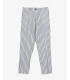 Linen pinstriped relaxed fit suit trousers