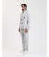 Pinstriped linen double breasted jacket