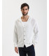 Textured open-knit cardigan