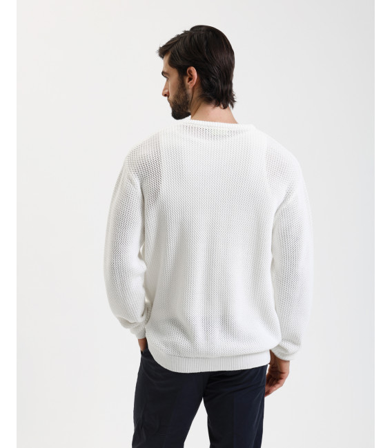 Textured open-knit cardigan