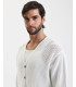 Textured open-knit cardigan
