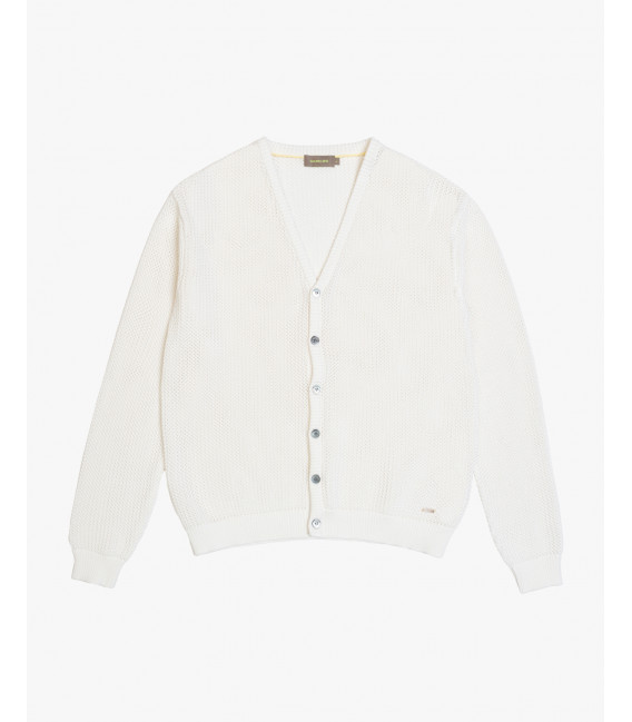 Textured open-knit cardigan