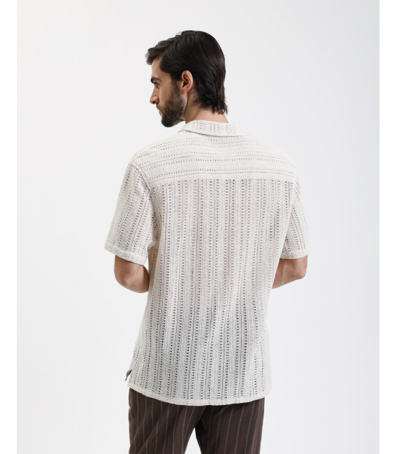 Camicia in maglia con struttura traforata