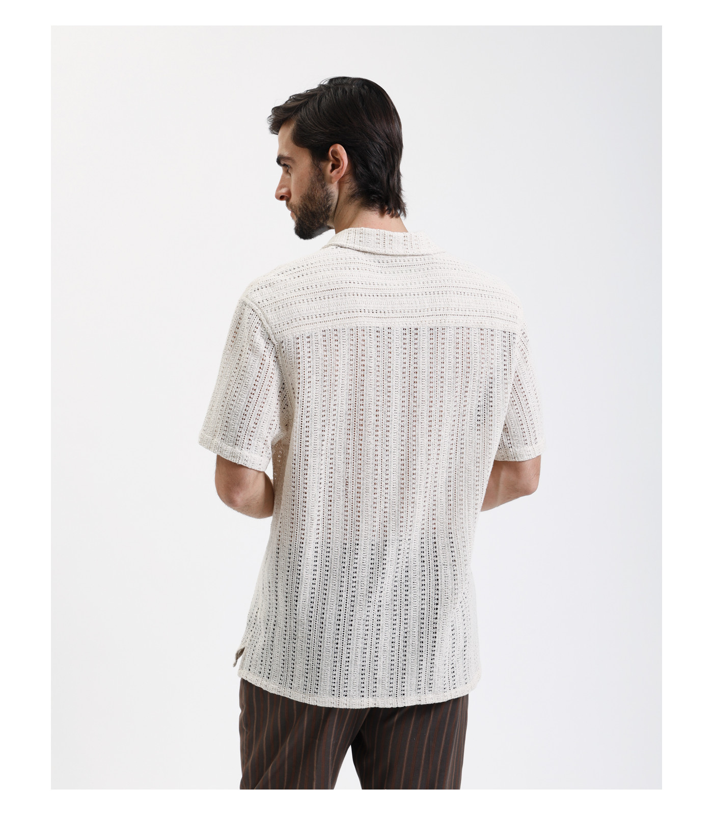 Textured open-knit polo shirt Gianni Lupo