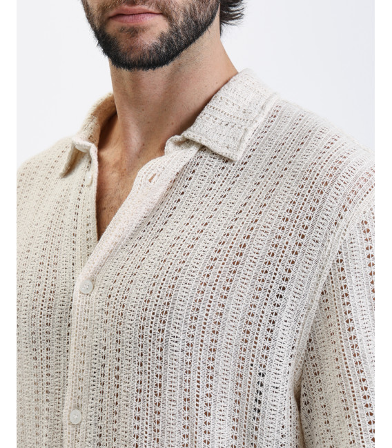 Camicia in maglia con struttura traforata