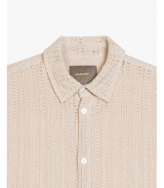 Camicia in maglia con struttura traforata