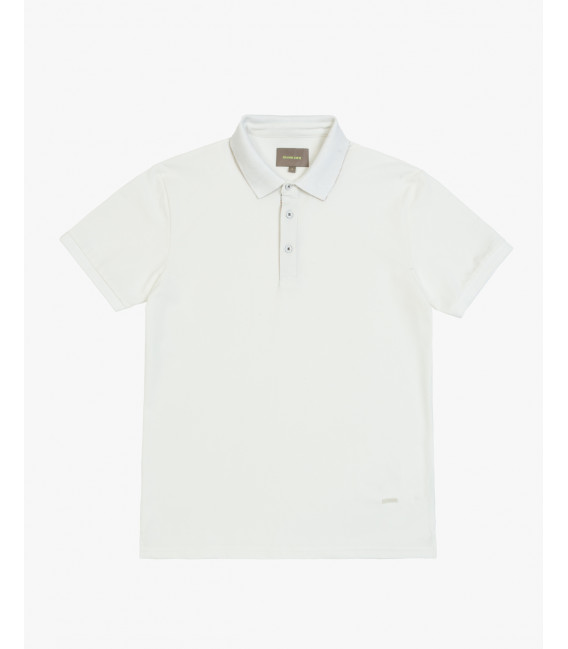 Polo in piquet con sottocollo fantasia