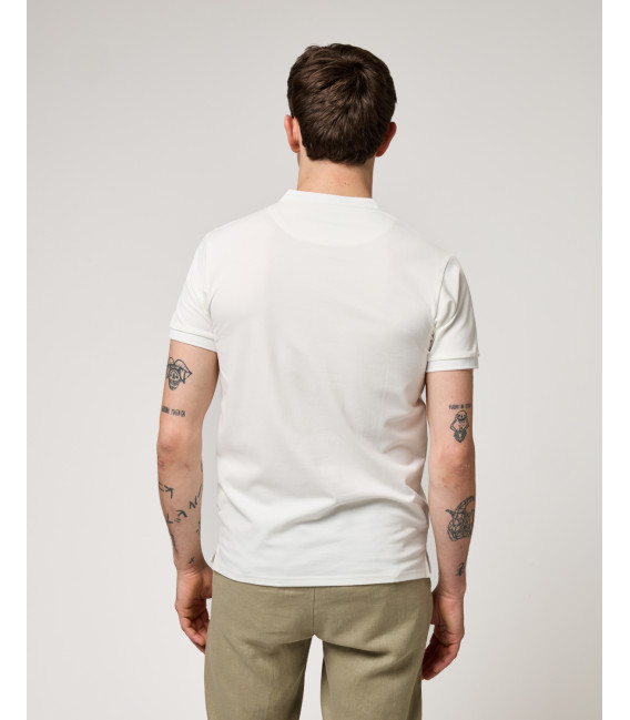 Mandarin collar polo shirt in piquet