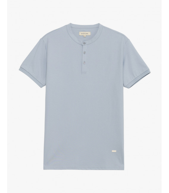 Mandarin collar polo shirt in piquet