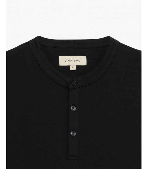 Mandarin collar polo shirt in piquet