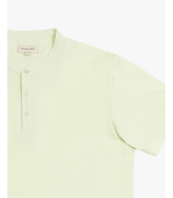 Mandarin collar polo shirt in piquet