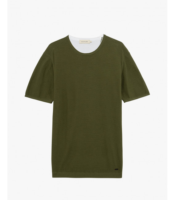 Textured t-shirt in cotton