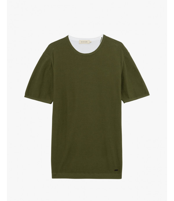 Textured t-shirt in cotton