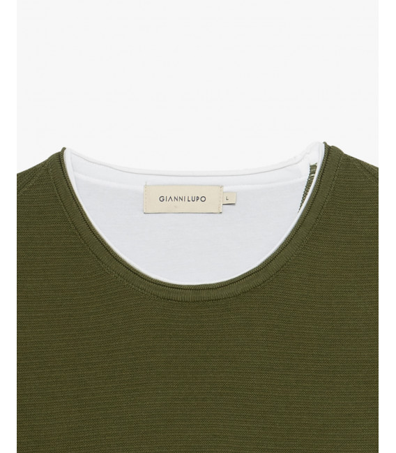 Textured t-shirt in cotton