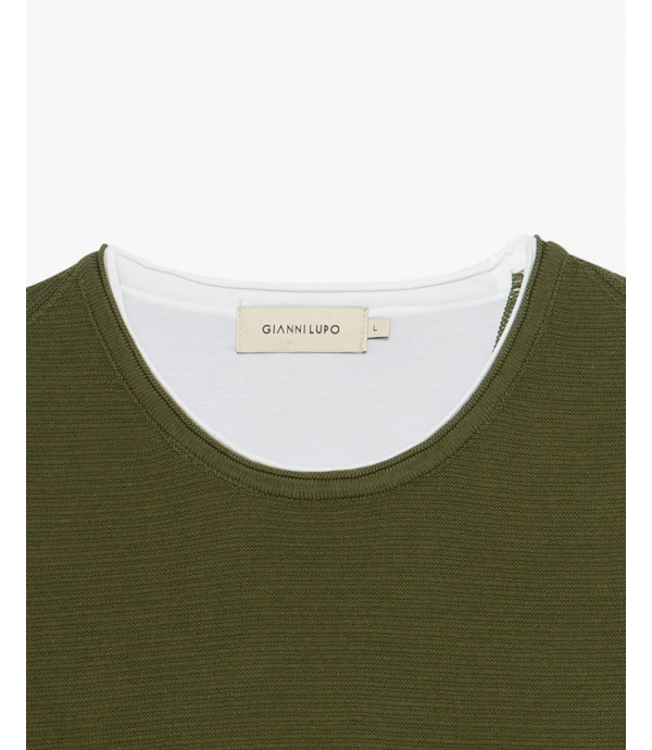 Textured t-shirt in cotton