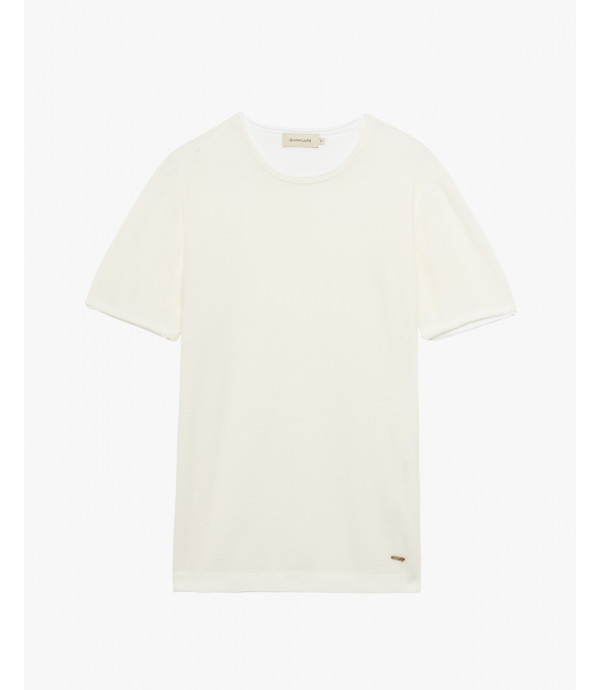 Textured t-shirt in cotton