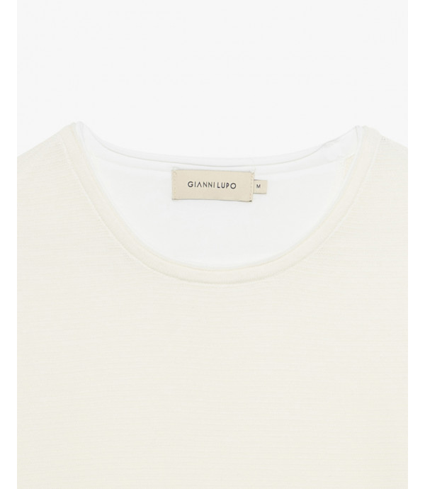 Textured t-shirt in cotton
