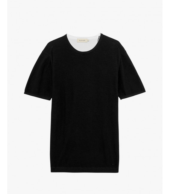 T-shirt girocollo testurizzato in cotone