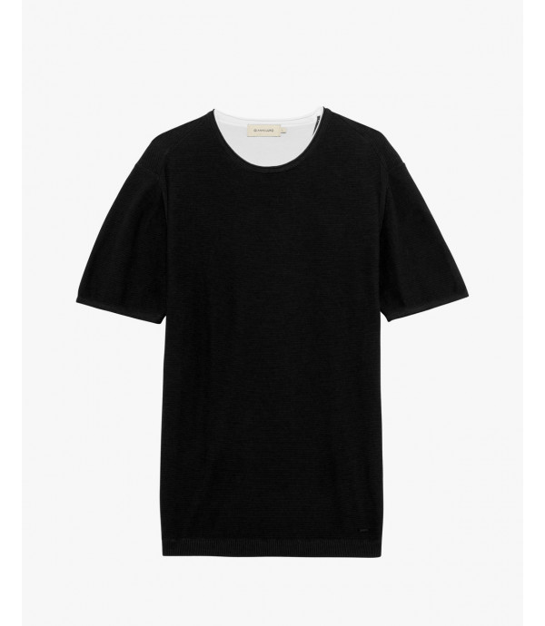 Textured t-shirt in cotton