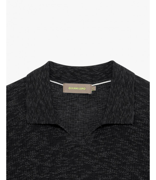 Knit polo shirt