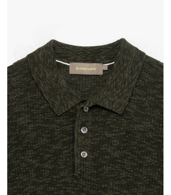 Knit polo shirt
