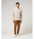 Mandarin collar shirt with stripes