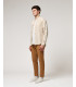 Mandarin collar shirt with stripes
