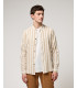 Mandarin collar shirt with stripes