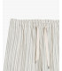 Relaxed fit striped drawstring trousers