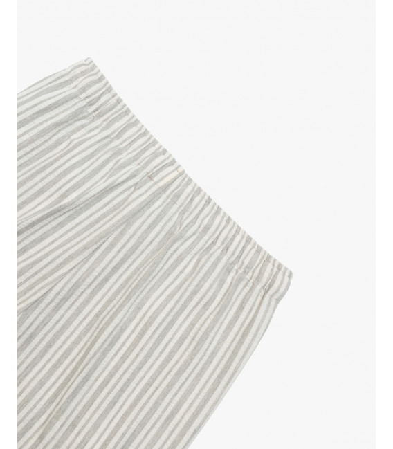 Relaxed fit striped drawstring trousers