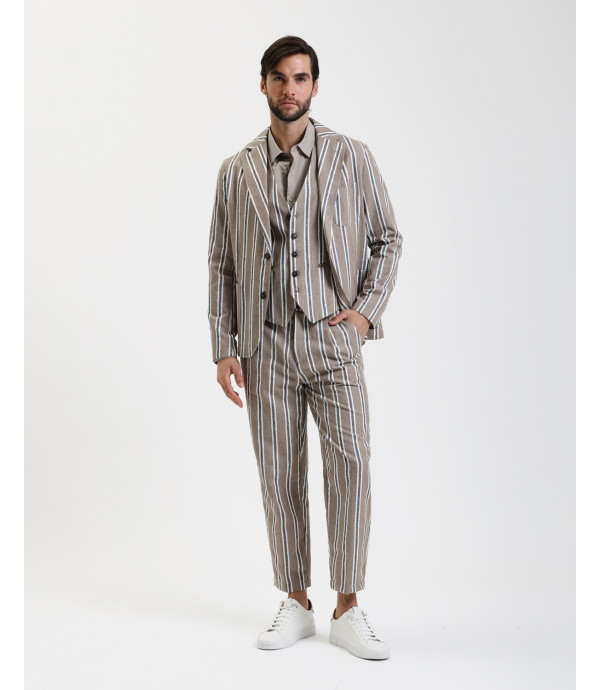 Striped 5 button waistcoat