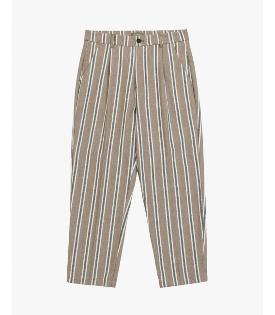 Pantalone relaxed fit a righe con pinces