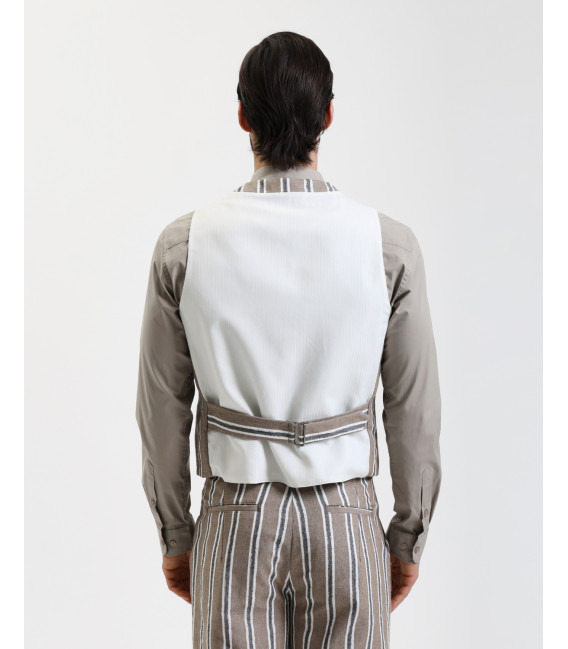 Striped 5 button waistcoat