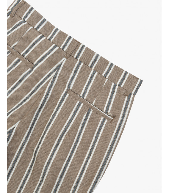 Pantalone relaxed fit a righe con pinces