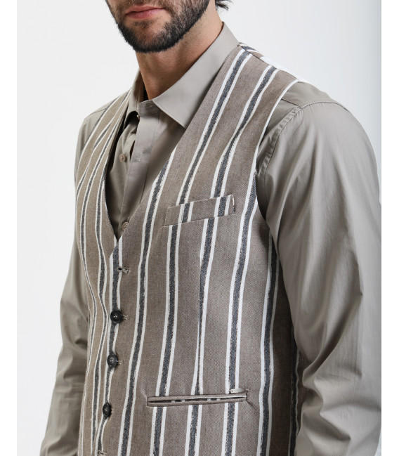 Striped 5 button waistcoat