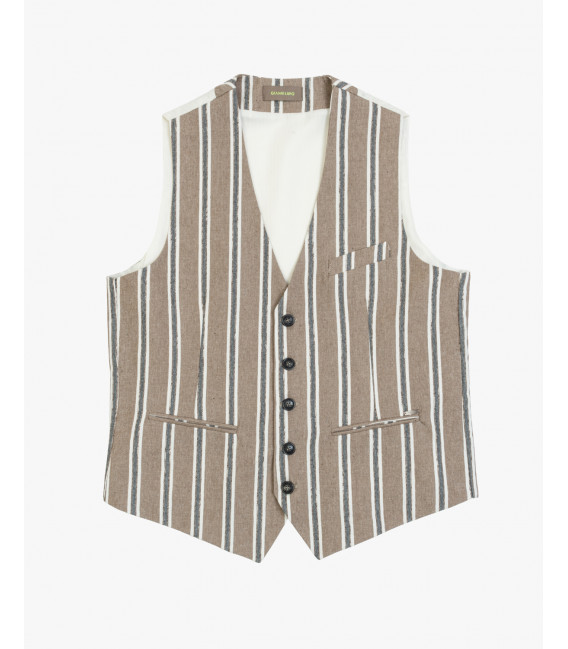 Striped 5 button waistcoat