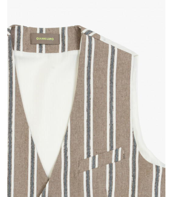 Striped 5 button waistcoat