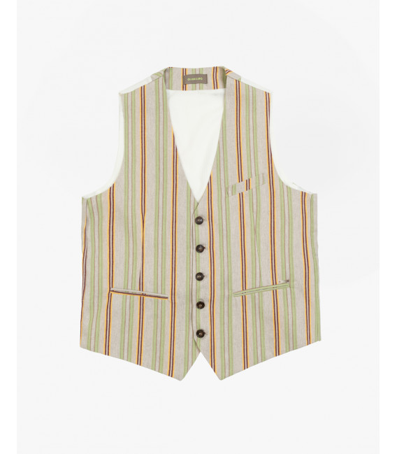 Gilet a righe 5 bottoni