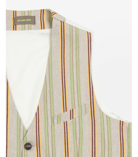 Gilet a righe 5 bottoni