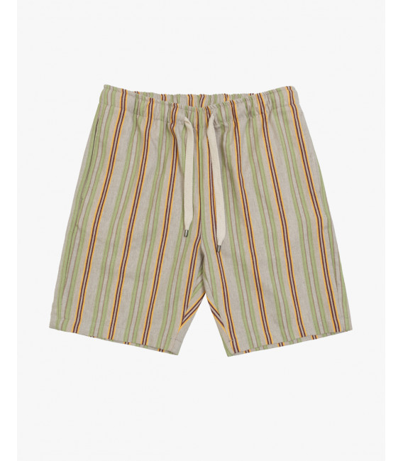 Striped bermuda shorts with drawstrings