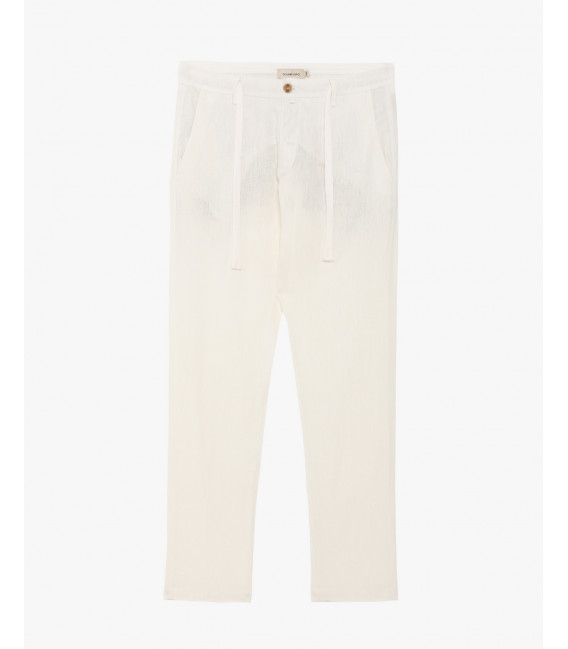 Linen trousers with drawstring