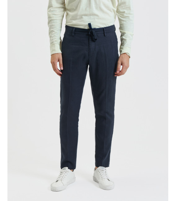 Pantalone in lino con laccio