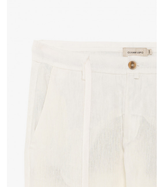 Linen trousers with drawstring