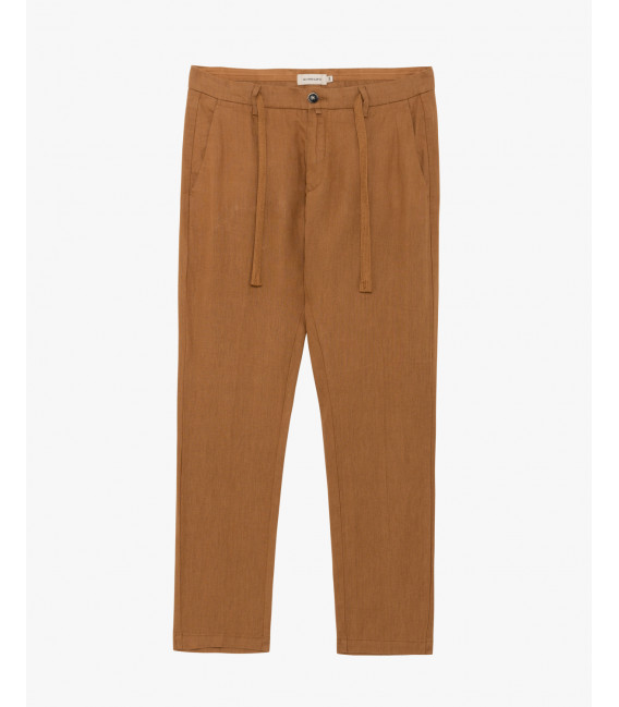 Linen trousers with drawstring