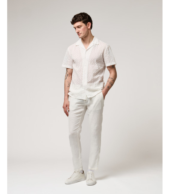 Linen trousers with drawstring