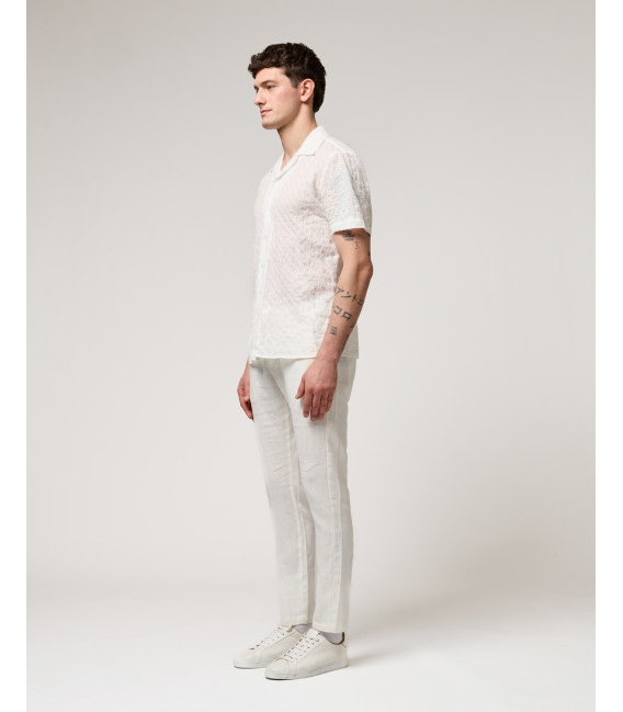 Linen trousers with drawstring