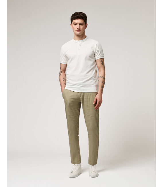 Linen trousers with drawstring