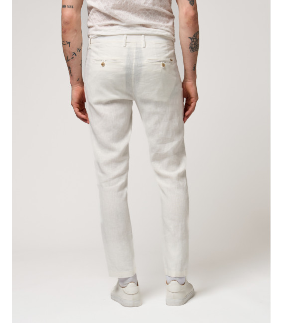 Linen trousers with drawstring