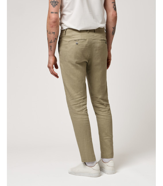 Linen trousers with drawstring